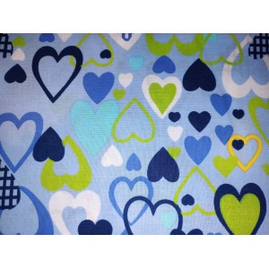 Foulards Des Coeurs : bleu coeur bleu/vert/blanc