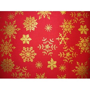 Foulards Hiver : rouge flocon or
