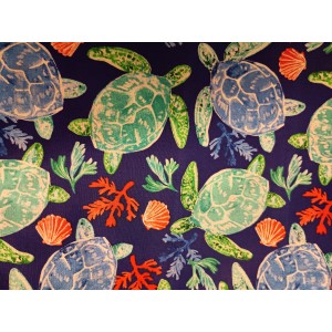 Foulards Printemps-été : tortue vert/bleu