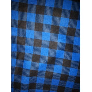 Foulards Les Carreautés (flanelle) bleu-noir : Grand