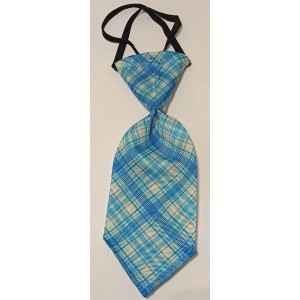 Cravates : grande : carreauté bleu/blanc/turquoise