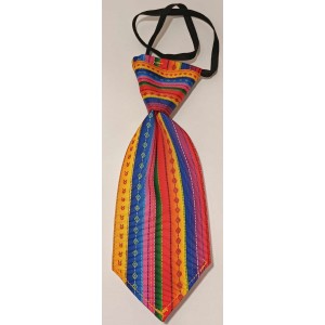 Cravates : grande : ligné jaune/bleu/orange/rose