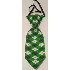 Cravates : grande : vert carreaux blanc