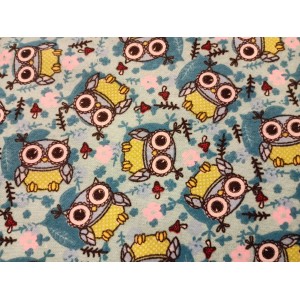 Foulards Automne-Hiver : Hibou turquoise (flanelle) : Grand