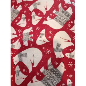 Foulards Automne-Hiver : rouge ours polaire (flanelle) : Moyen