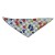 Carreauté bleu et blanc avec motifs framboises et bleuets 