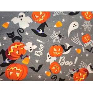 Foulards Halloween : Gris citrouilles/fantomes : Très petit