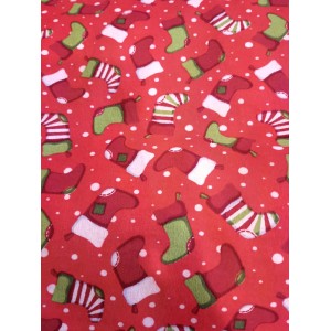 Foulards Noël : rouge bas de noël rouge/vert (flanelle) : Très petit