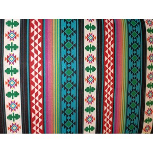 Foulards Printemps-été : nomade turquoise/rouge/vert : Très grand