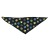 Noir avec motifs pattes jaune, vert, bleu 