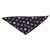 Noir avec motifs pattes lilas, rose, vert, blanc 